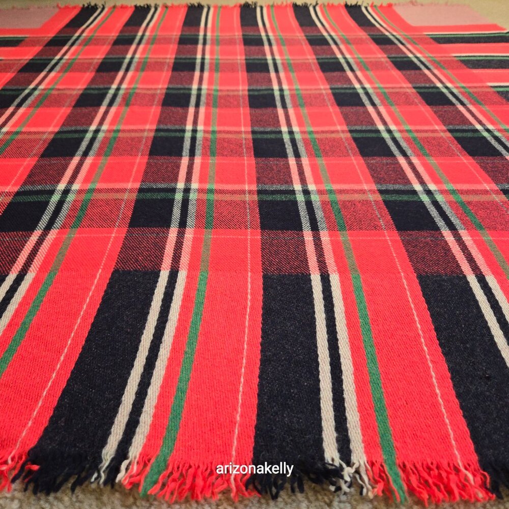 NWOT J. Crew Hot Pink Wool Plaid Square Scarf - Picture 4 of 13